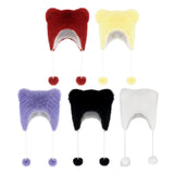 Maxbell Bear Ears Trapper Hat Stylish Ear Protection Hat for Climbing Biking Skating Red