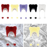 Maxbell Bear Ears Trapper Hat Stylish Ear Protection Hat for Climbing Biking Skating Red