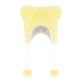 Maxbell Bear Ears Trapper Hat Stylish Ear Protection Hat for Climbing Biking Skating Yellow