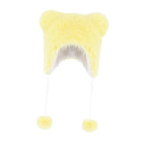 Maxbell Bear Ears Trapper Hat Stylish Ear Protection Hat for Climbing Biking Skating Yellow