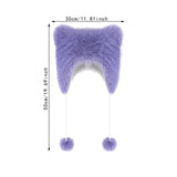 Maxbell Bear Ears Trapper Hat Stylish Ear Protection Hat for Climbing Biking Skating Purple