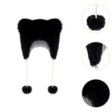 Maxbell Bear Ears Trapper Hat Stylish Ear Protection Hat for Climbing Biking Skating Black