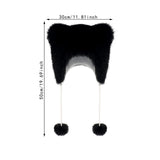 Maxbell Bear Ears Trapper Hat Stylish Ear Protection Hat for Climbing Biking Skating Black