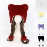 Maxbell Kids Winter Hat Trendy Animal Ears Hat Portable Soft Beanie for Cold Weather Red