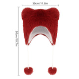 Maxbell Kids Winter Hat Trendy Animal Ears Hat Portable Soft Beanie for Cold Weather Red