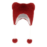 Maxbell Kids Winter Hat Trendy Animal Ears Hat Portable Soft Beanie for Cold Weather Red