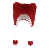 Maxbell Kids Winter Hat Trendy Animal Ears Hat Portable Soft Beanie for Cold Weather Red