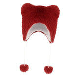 Maxbell Kids Winter Hat Trendy Animal Ears Hat Portable Soft Beanie for Cold Weather Red