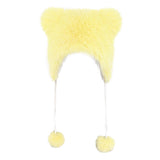 Maxbell Kids Winter Hat Trendy Animal Ears Hat Portable Soft Beanie for Cold Weather Yellow