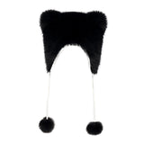 Maxbell Kids Winter Hat Trendy Animal Ears Hat Portable Soft Beanie for Cold Weather Black