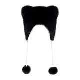Maxbell Kids Winter Hat Trendy Animal Ears Hat Portable Soft Beanie for Cold Weather Black