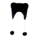 Maxbell Kids Winter Hat Trendy Animal Ears Hat Portable Soft Beanie for Cold Weather Black