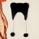 Maxbell Kids Winter Hat Trendy Animal Ears Hat Portable Soft Beanie for Cold Weather Black