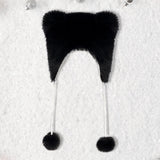 Maxbell Kids Winter Hat Trendy Animal Ears Hat Portable Soft Beanie for Cold Weather Black