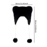 Maxbell Kids Winter Hat Trendy Animal Ears Hat Portable Soft Beanie for Cold Weather Black