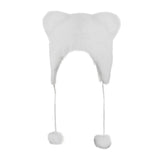 Maxbell Kids Winter Hat Trendy Animal Ears Hat Portable Soft Beanie for Cold Weather White
