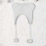 Maxbell Kids Winter Hat Trendy Animal Ears Hat Portable Soft Beanie for Cold Weather White