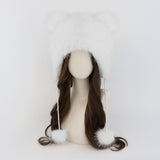 Maxbell Kids Winter Hat Trendy Animal Ears Hat Portable Soft Beanie for Cold Weather White