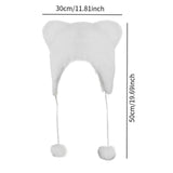 Maxbell Kids Winter Hat Trendy Animal Ears Hat Portable Soft Beanie for Cold Weather White