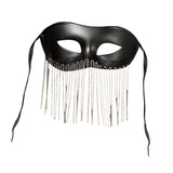 Maxbell Eye Mask with Tassels Cosplay Half Mask for Women Men Prom Stage Performance Black