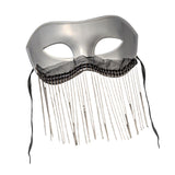 Maxbell Eye Mask with Tassels Cosplay Half Mask for Women Men Prom Stage Performance White
