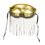 Maxbell Eye Mask with Tassels Cosplay Half Mask for Women Men Prom Stage Performance Golden