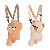 Maxbell Plush Bear Backpack Lovely Casual with Adjustable Strap Travel Backpack Beige