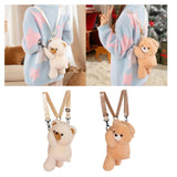 Maxbell Plush Bear Backpack Lovely Casual with Adjustable Strap Travel Backpack Beige