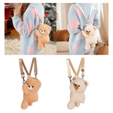 Maxbell Plush Bear Backpack Lovely Casual with Adjustable Strap Travel Backpack Beige