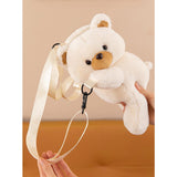 Maxbell Plush Bear Backpack Lovely Casual with Adjustable Strap Travel Backpack Beige