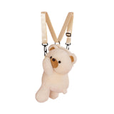 Maxbell Plush Bear Backpack Lovely Casual with Adjustable Strap Travel Backpack Beige
