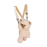 Maxbell Plush Bear Backpack Lovely Casual with Adjustable Strap Travel Backpack Beige
