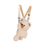 Maxbell Plush Bear Backpack Lovely Casual with Adjustable Strap Travel Backpack Beige