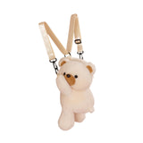 Maxbell Plush Bear Backpack Lovely Casual with Adjustable Strap Travel Backpack Beige