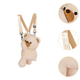 Maxbell Plush Bear Backpack Lovely Casual with Adjustable Strap Travel Backpack Beige