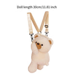 Maxbell Plush Bear Backpack Lovely Casual with Adjustable Strap Travel Backpack Beige