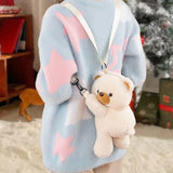 Maxbell Plush Bear Backpack Lovely Casual with Adjustable Strap Travel Backpack Beige
