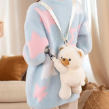Maxbell Plush Bear Backpack Lovely Casual with Adjustable Strap Travel Backpack Beige