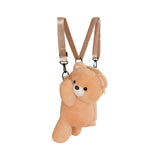 Maxbell Plush Bear Backpack Lovely Casual with Adjustable Strap Travel Backpack Light Brown
