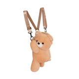 Maxbell Plush Bear Backpack Lovely Casual with Adjustable Strap Travel Backpack Light Brown