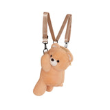 Maxbell Plush Bear Backpack Lovely Casual with Adjustable Strap Travel Backpack Light Brown