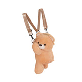 Maxbell Plush Bear Backpack Lovely Casual with Adjustable Strap Travel Backpack Light Brown