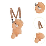 Maxbell Plush Bear Backpack Lovely Casual with Adjustable Strap Travel Backpack Light Brown