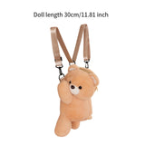 Maxbell Plush Bear Backpack Lovely Casual with Adjustable Strap Travel Backpack Light Brown