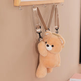 Maxbell Plush Bear Backpack Lovely Casual with Adjustable Strap Travel Backpack Light Brown