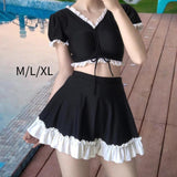 Maxbell Bikini Set V Neck Lightweight Women Swimsuit for Swim Pool Outdoor Traveling M