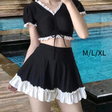 Maxbell Bikini Set V Neck Lightweight Women Swimsuit for Swim Pool Outdoor Traveling M