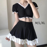 Maxbell Bikini Set V Neck Lightweight Women Swimsuit for Swim Pool Outdoor Traveling M