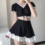 Maxbell Bikini Set V Neck Lightweight Women Swimsuit for Swim Pool Outdoor Traveling L