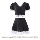 Maxbell Bikini Set V Neck Lightweight Women Swimsuit for Swim Pool Outdoor Traveling L